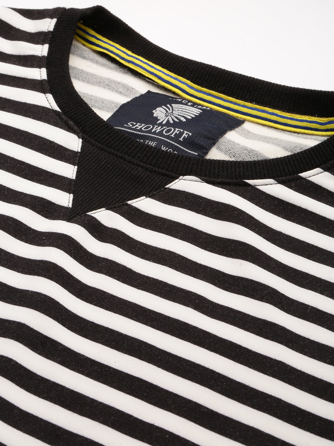 Men's Black Striped Casual Sweatshirt