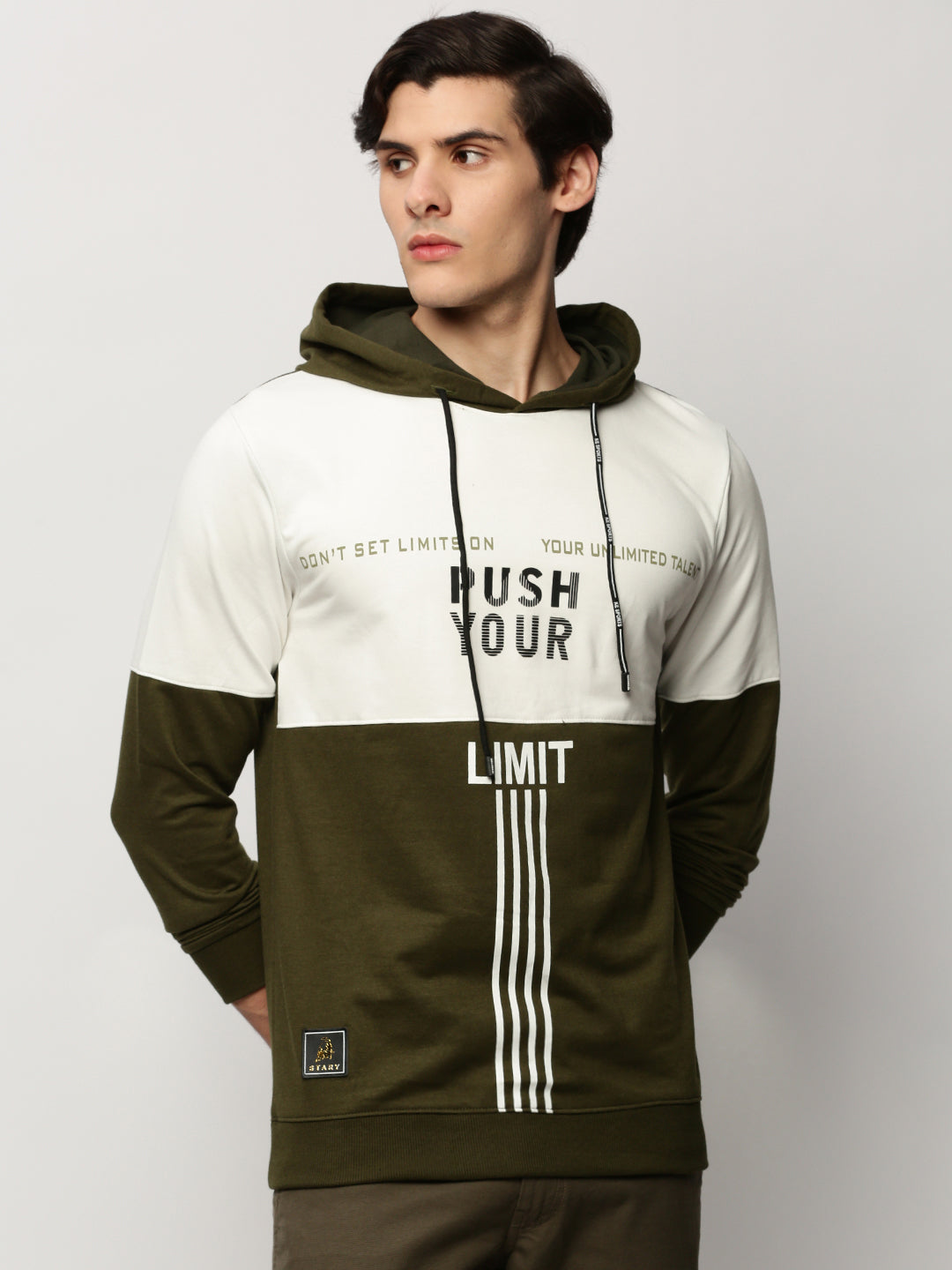 Men Green Graphics Casual Sweatshirts