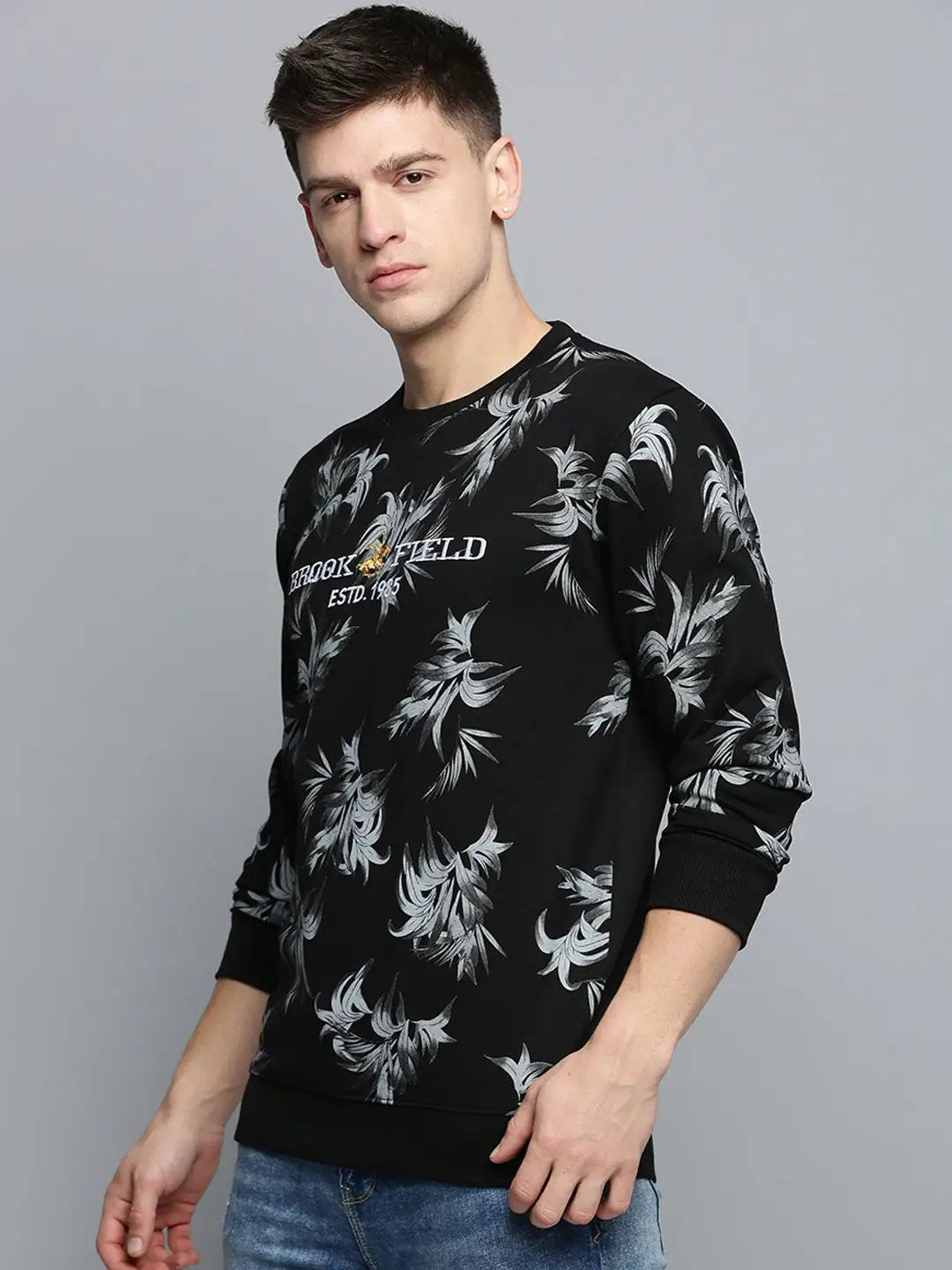 Men's Black Printed Casual Sweatshirt - from SHOWOFFFF