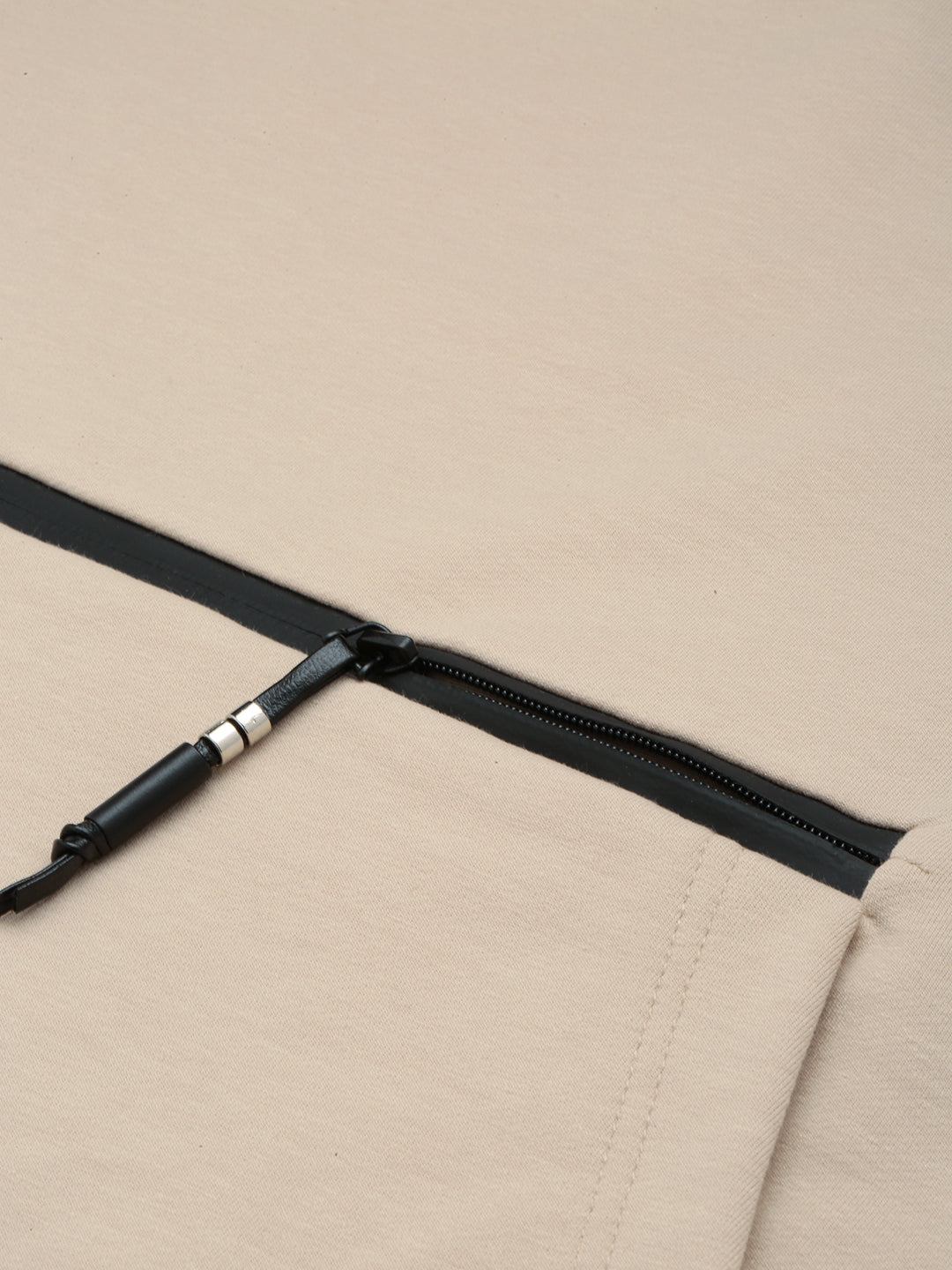 Men's Beige Solid Casual Hoodie