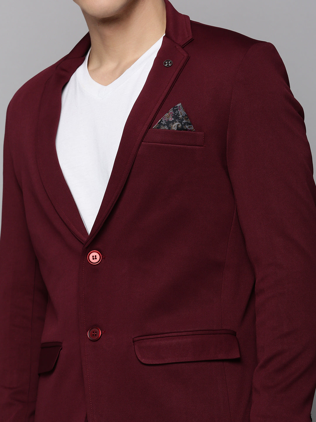 Men Red Solid Blazer