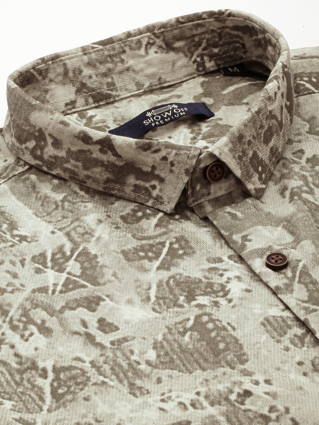 Men's Beige Printed Casual Shirt