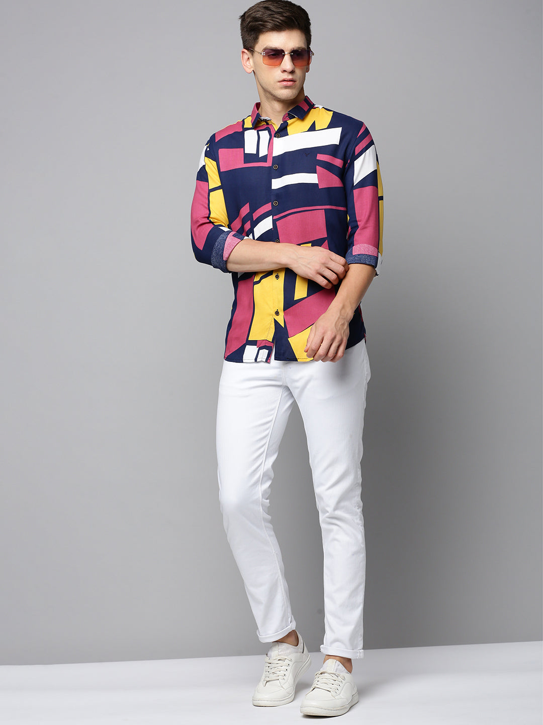 Men Multi Colourblock Casual Shirt