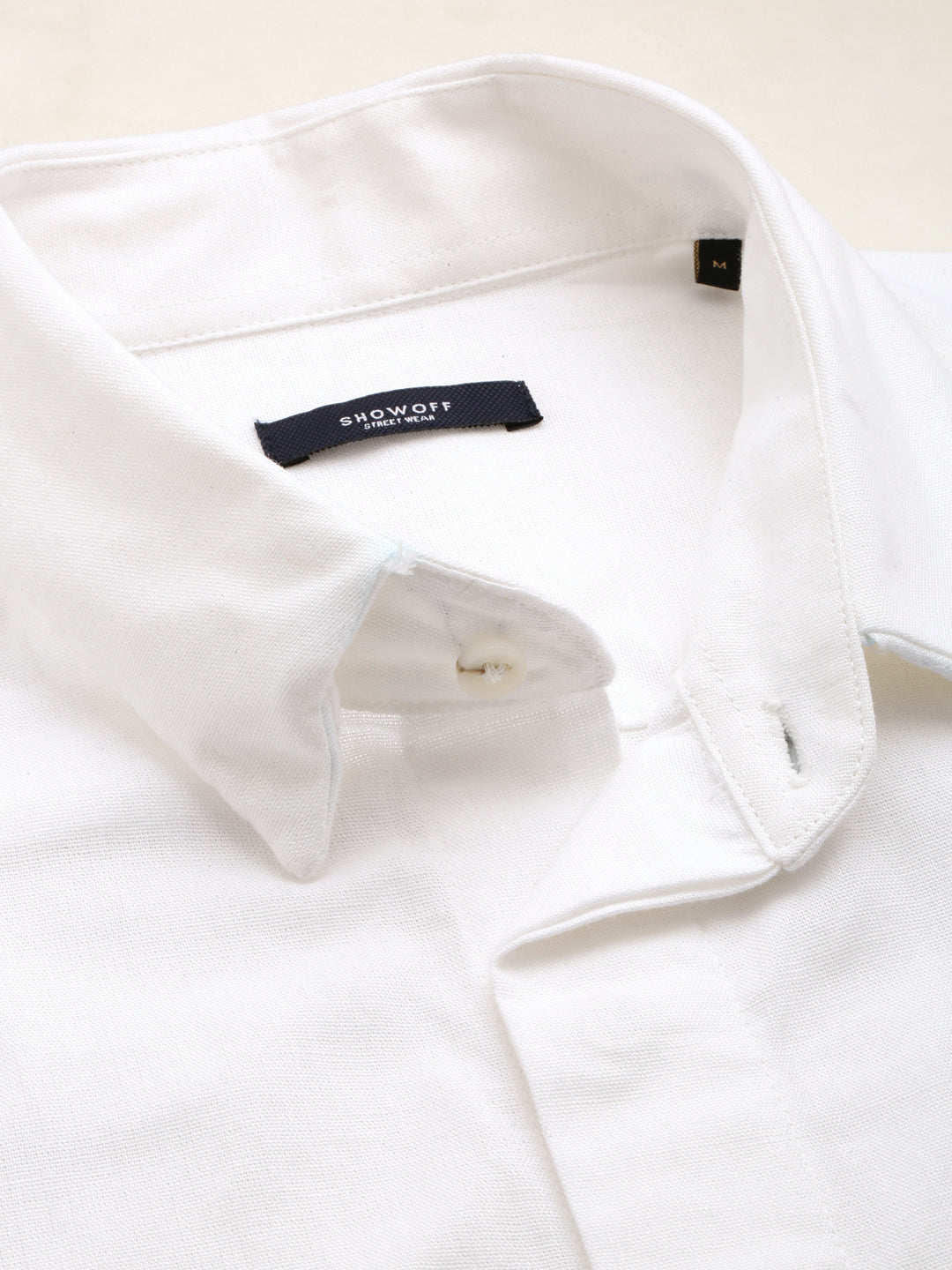 Men White Solid Casual Shirt