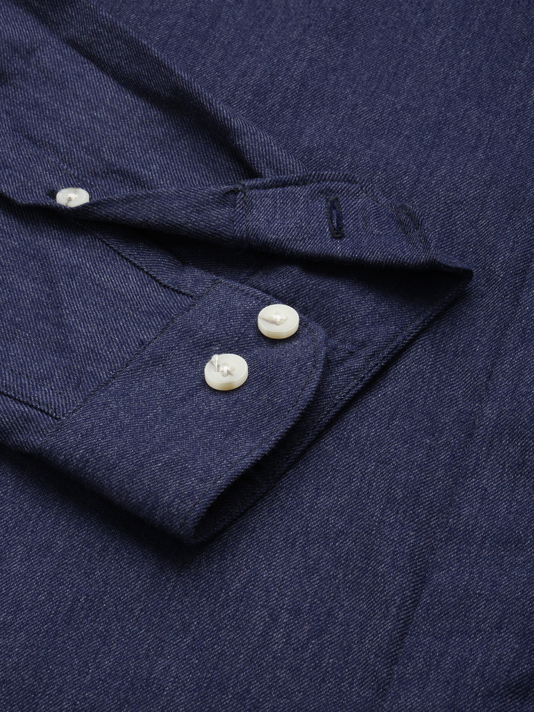 Men Navy Solid Casual Shirt