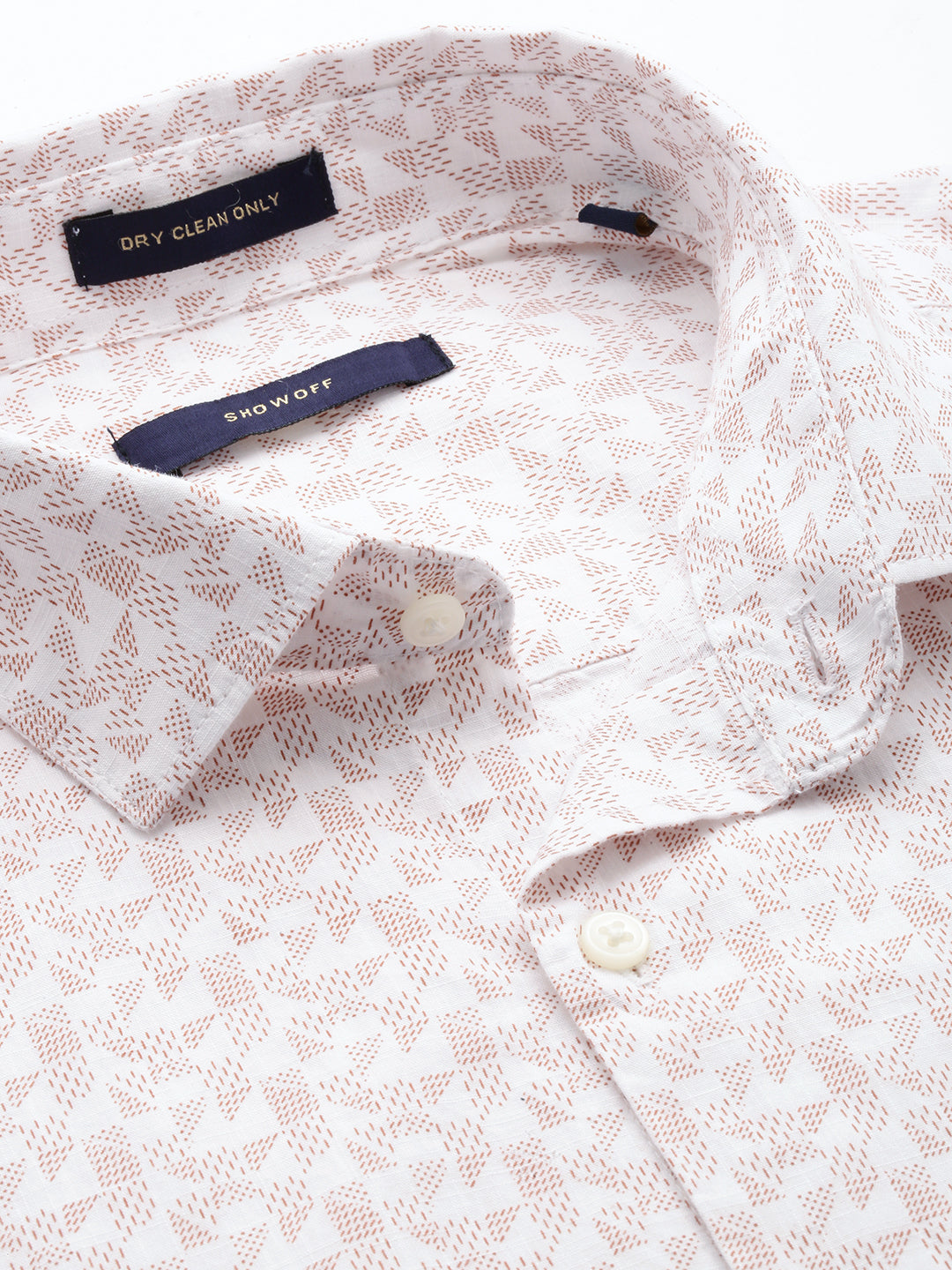 Men White Printed Casual Shirt