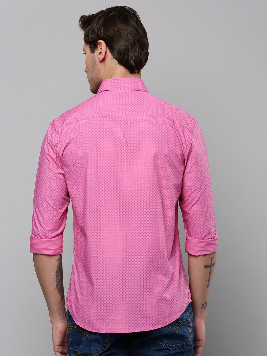 Men Pink Printed Casual Shirt