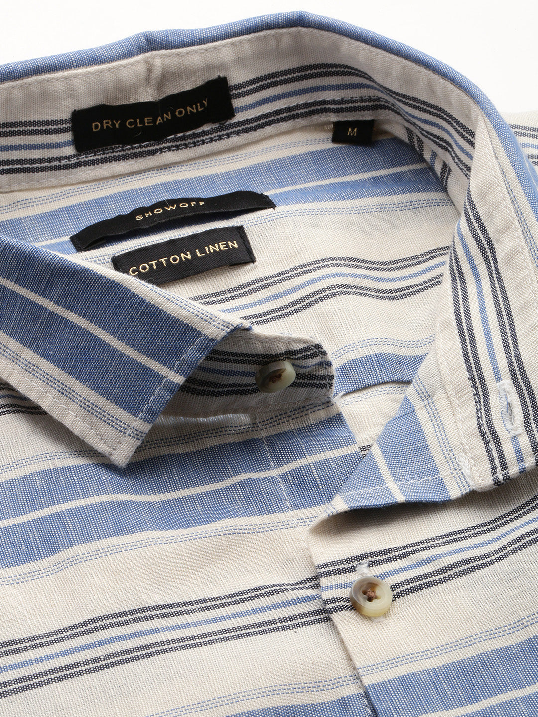 Men Beige Striped Casual Shirt