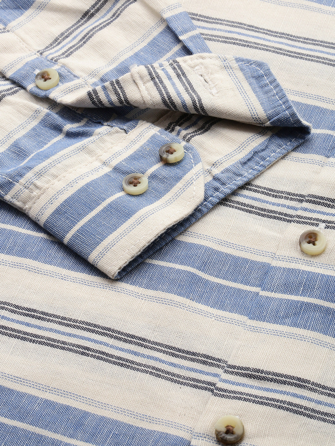 Men Beige Striped Casual Shirt