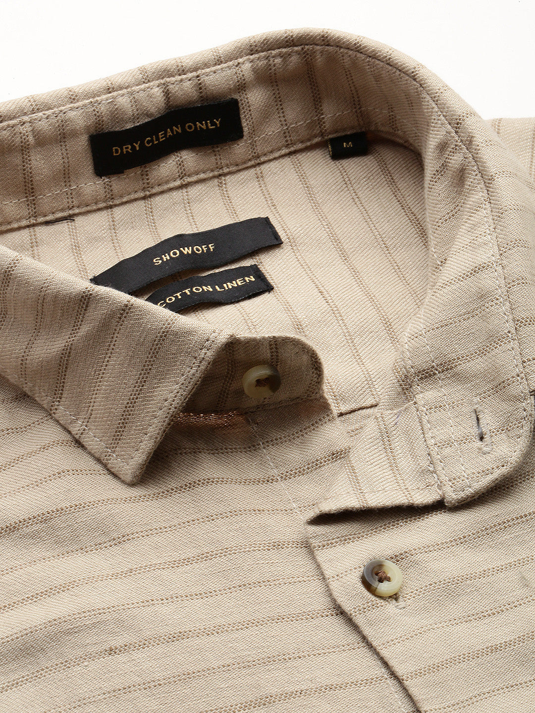 Men Tan Striped Casual Shirt