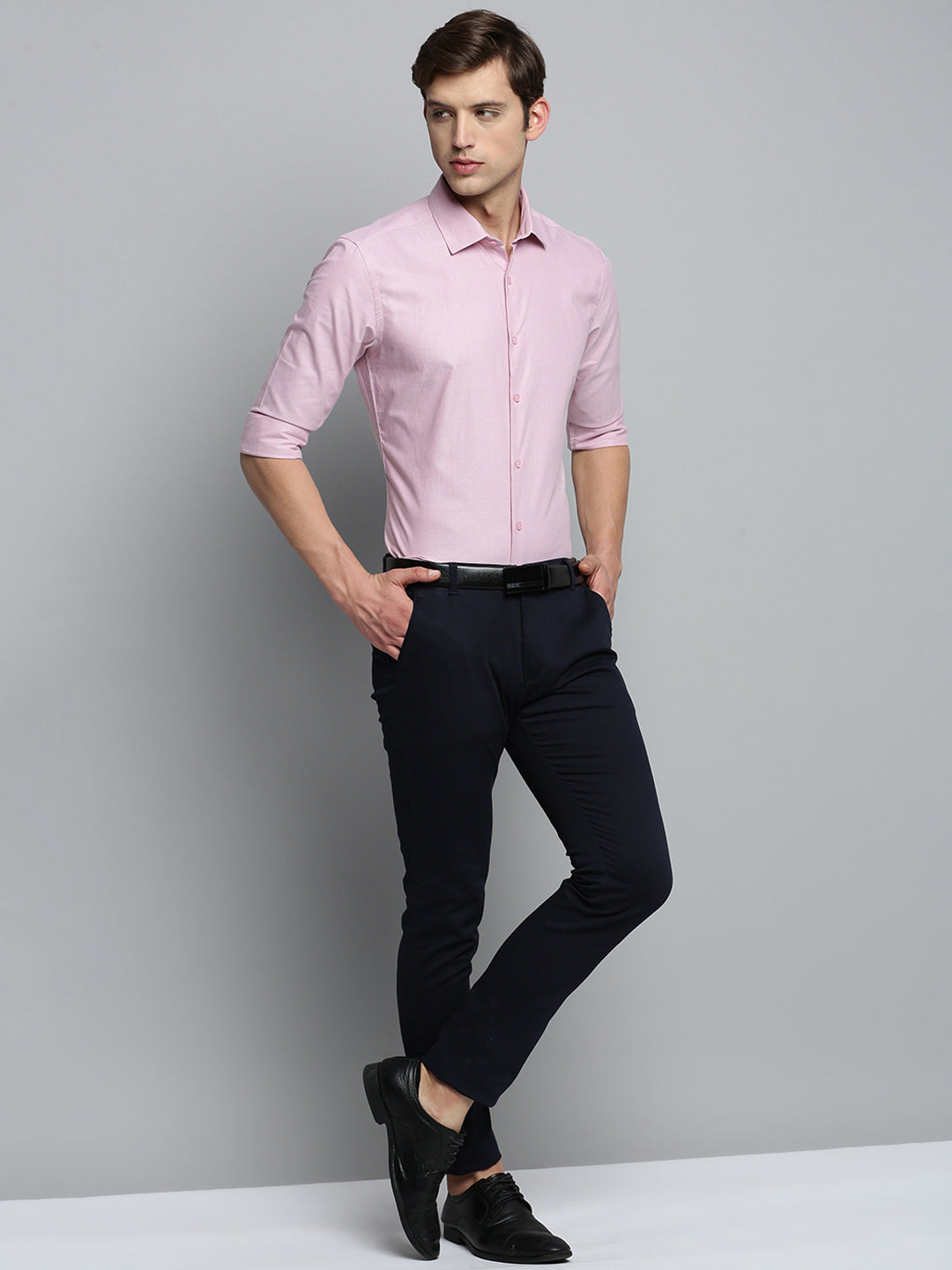 Men Pink Solid Formal Shirt