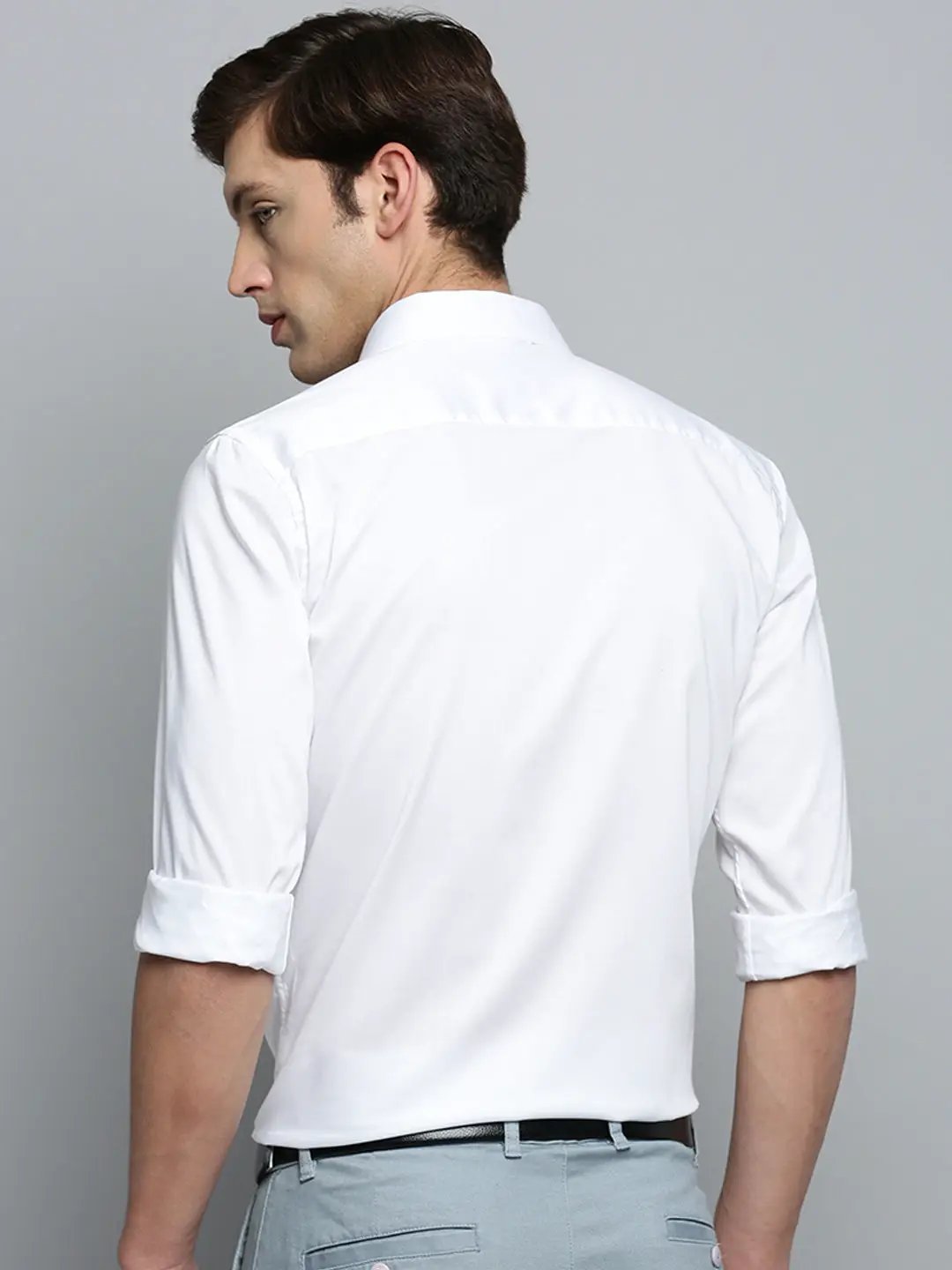 Men's White Solid Formal Shirt