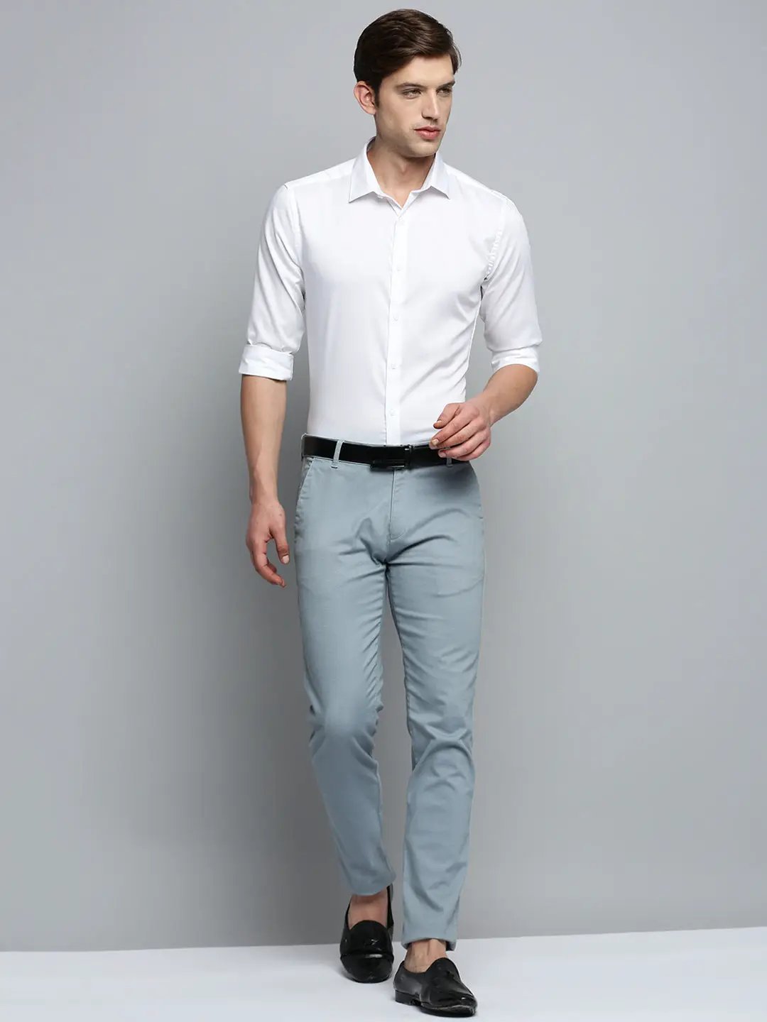Men's White Solid Formal Shirt