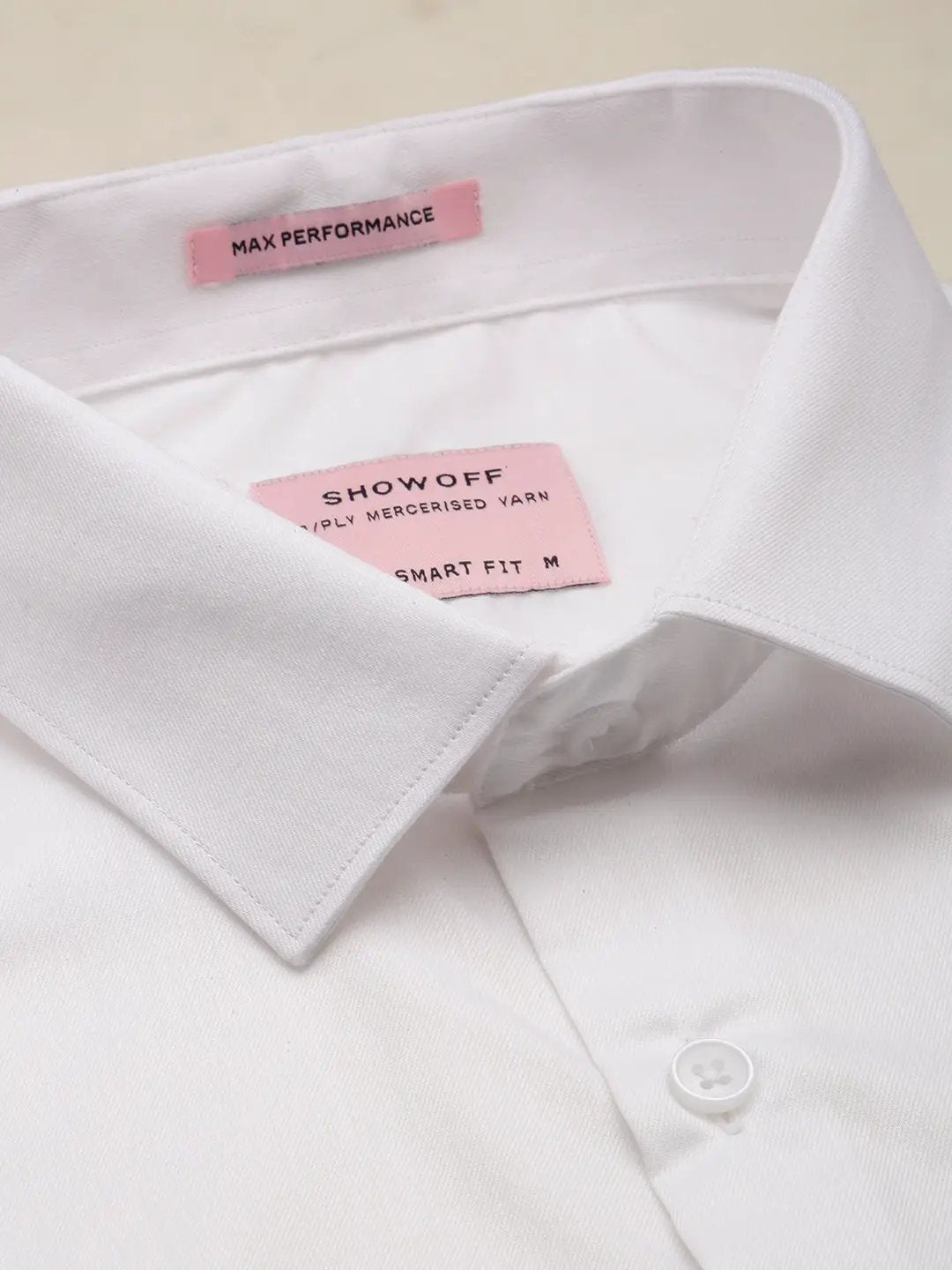 Men's White Solid Formal Shirt