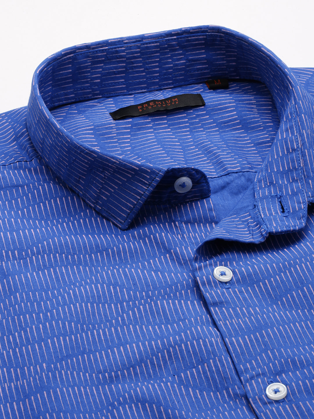 Men's Blue Printed Casual Shirt