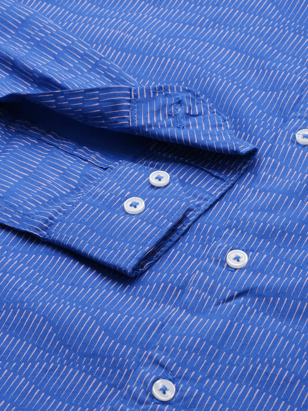 Men's Blue Printed Casual Shirt