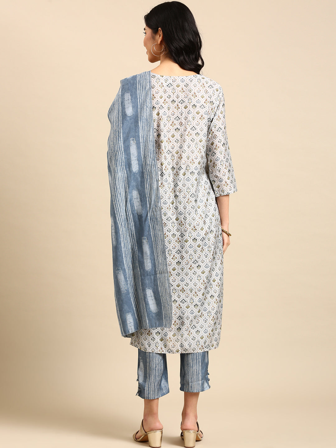 Women's Blue Printed  Kurta Set