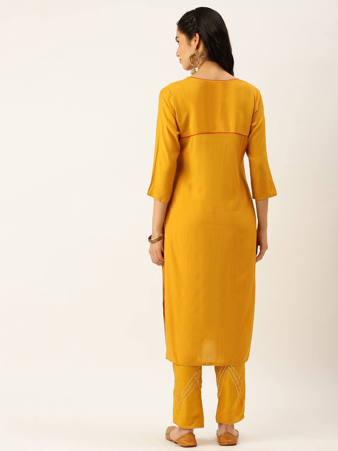 Women's Yellow Solid Kurta Sets