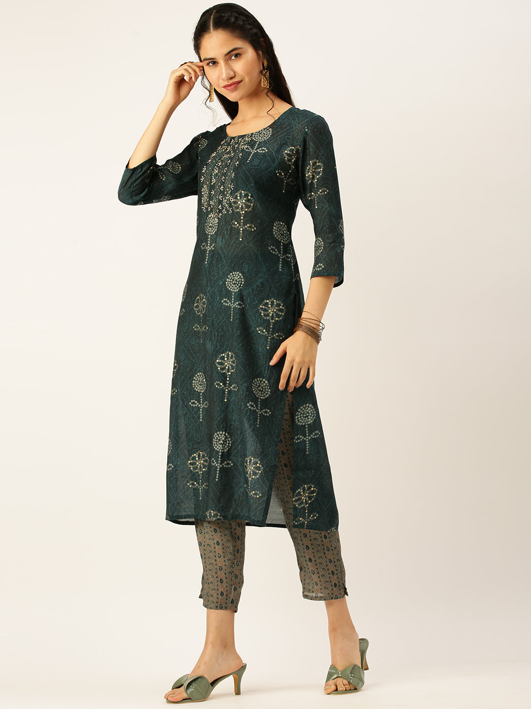 Women's Blue Printed Kurta Sets