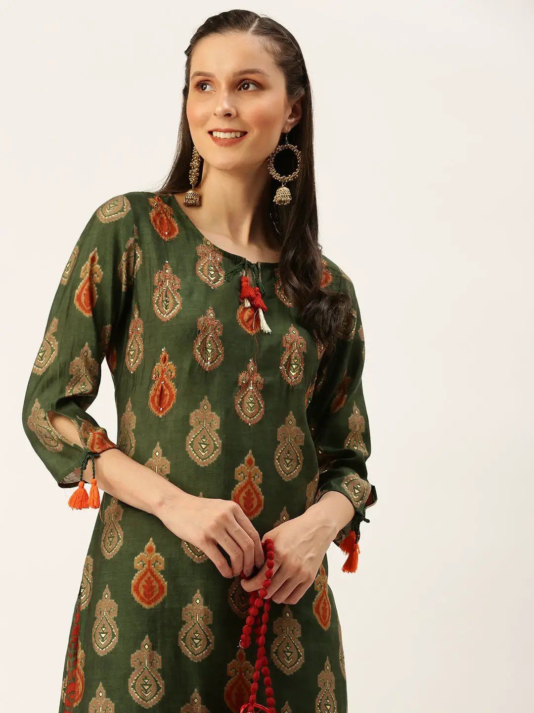 Women's Green Printed Kurta Sets