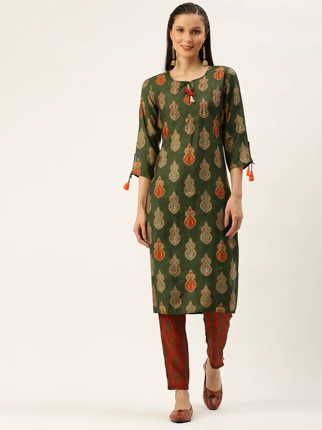 Women's Green Printed Kurta Sets