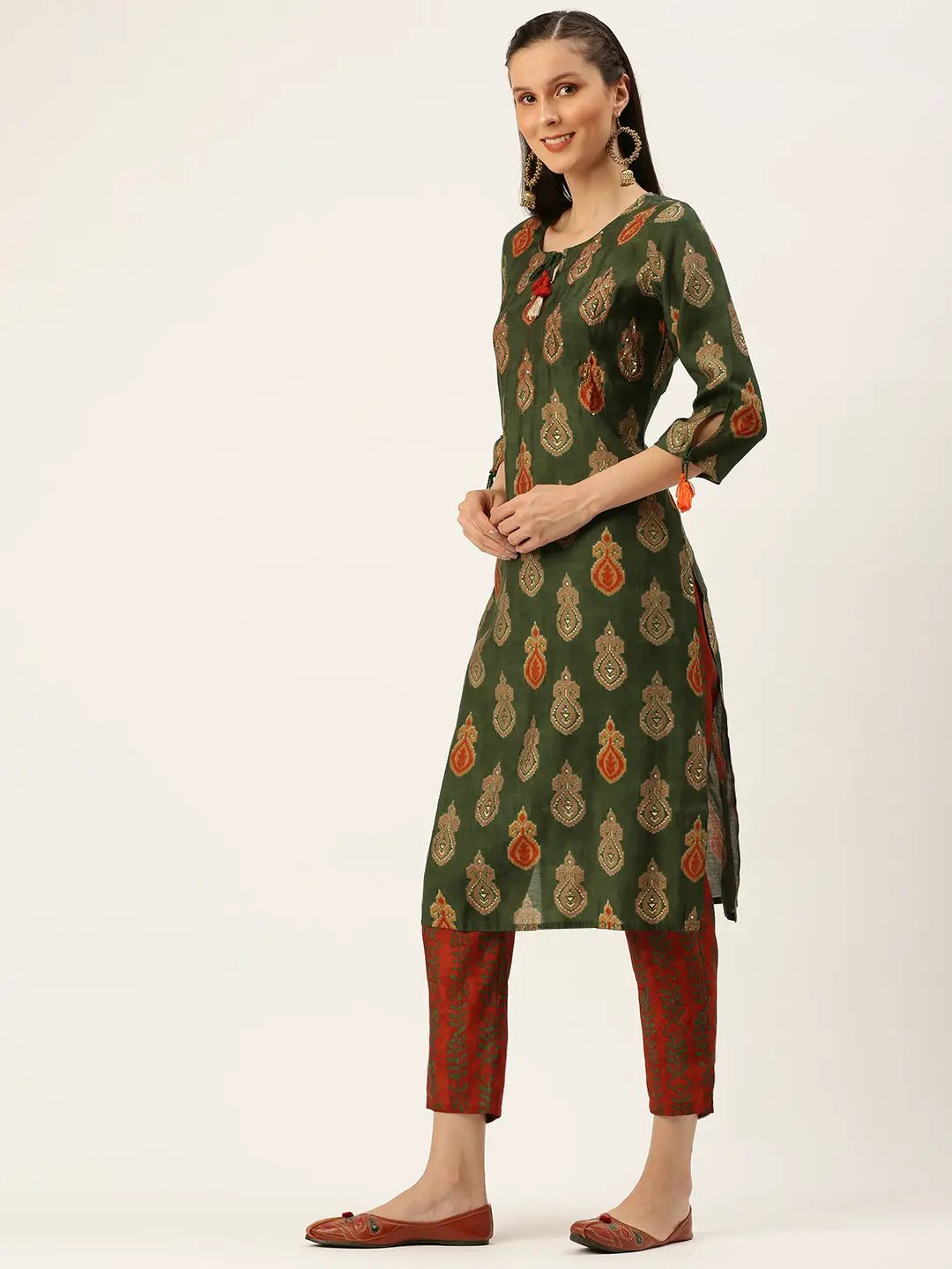 Women's Green Printed Kurta Sets