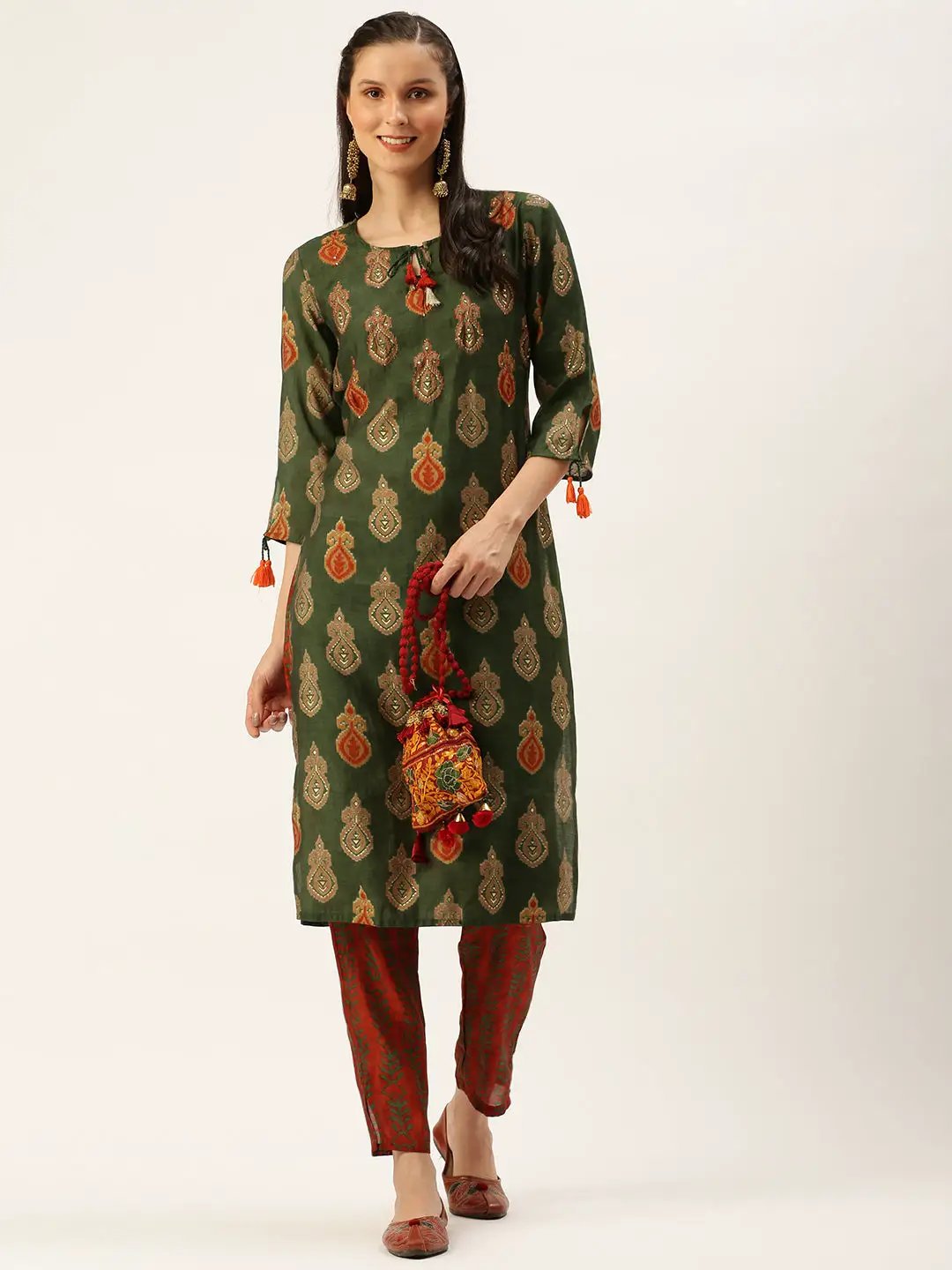 Women's Green Printed Kurta Sets