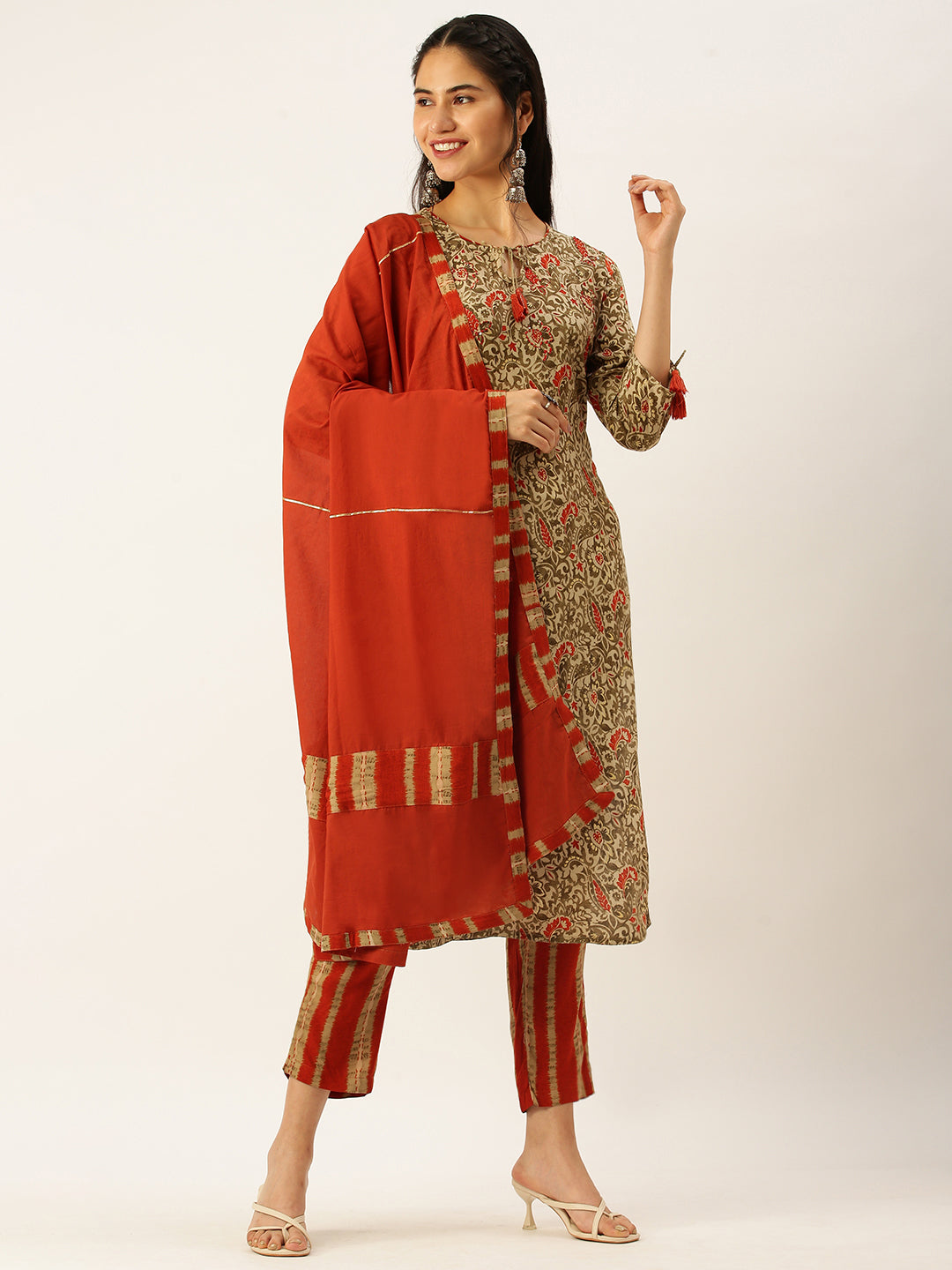 Women's Green Printed Kurta Sets