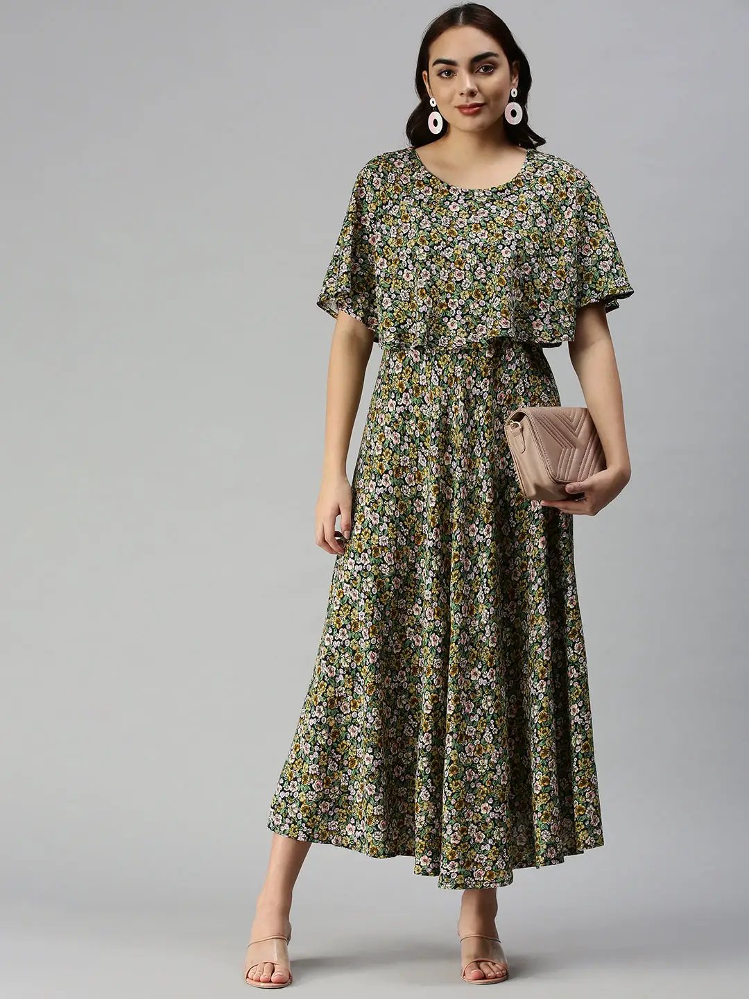 Women's Multi Printed Maxi Dress