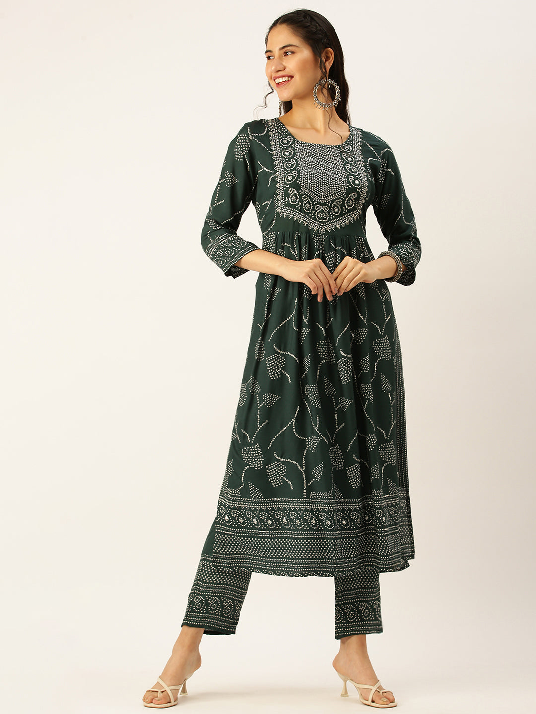 Women's Green Printed Kurta Sets