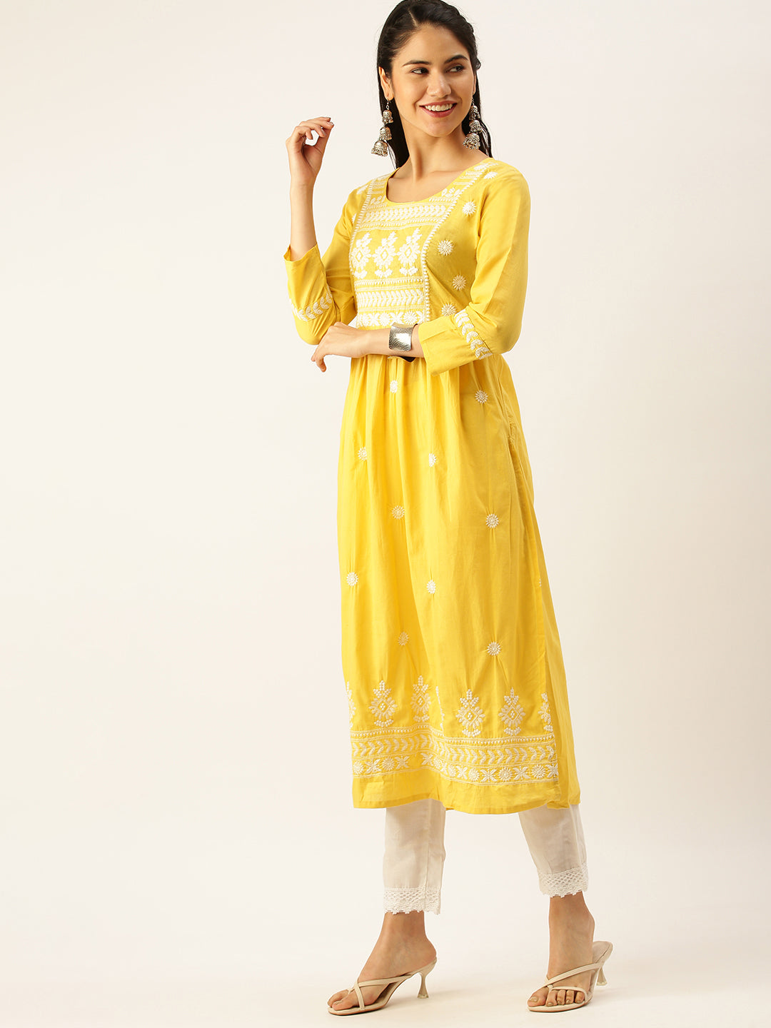 Women's Yellow Solid Kurta Sets