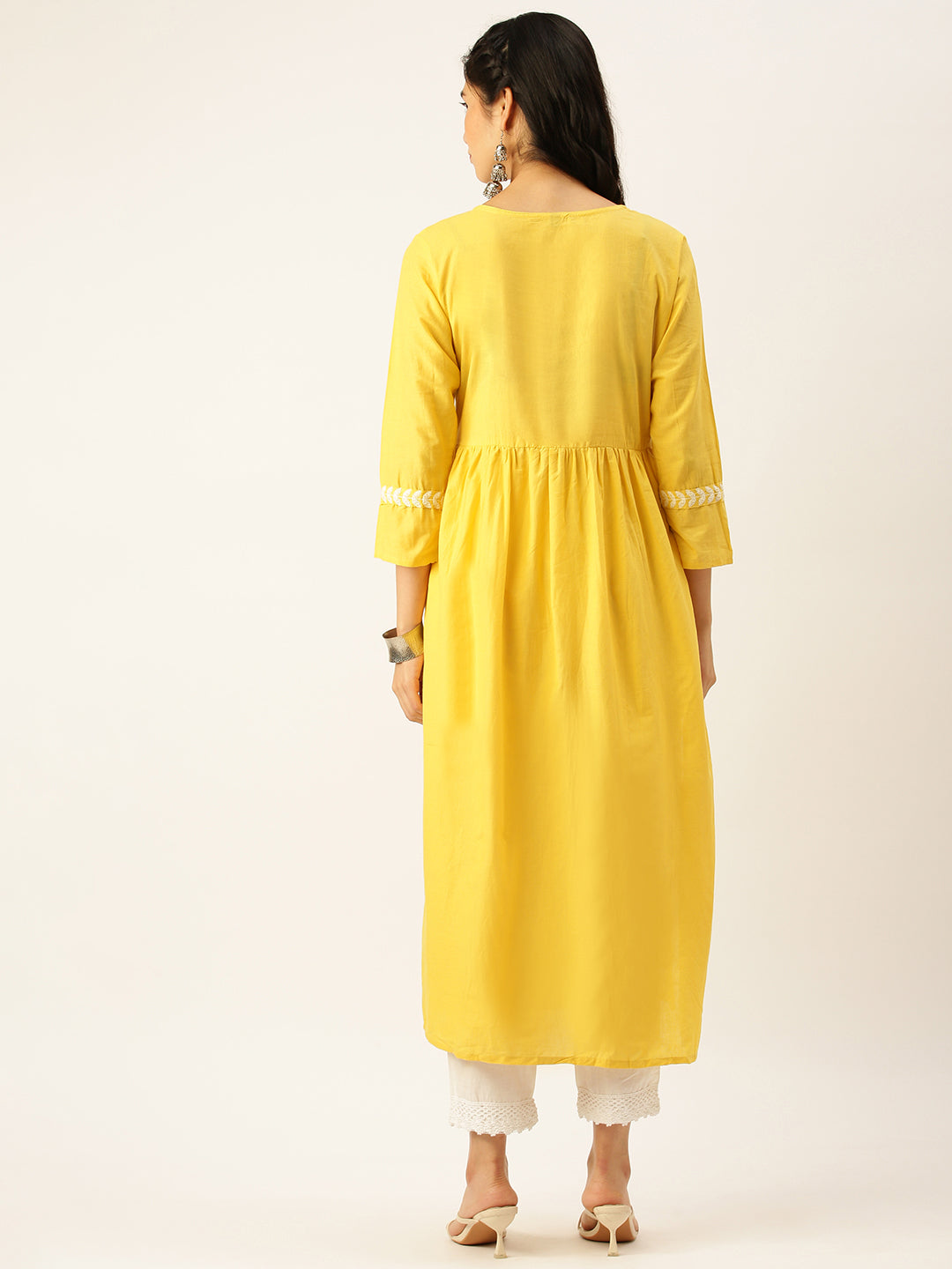 Women's Yellow Solid Kurta Sets