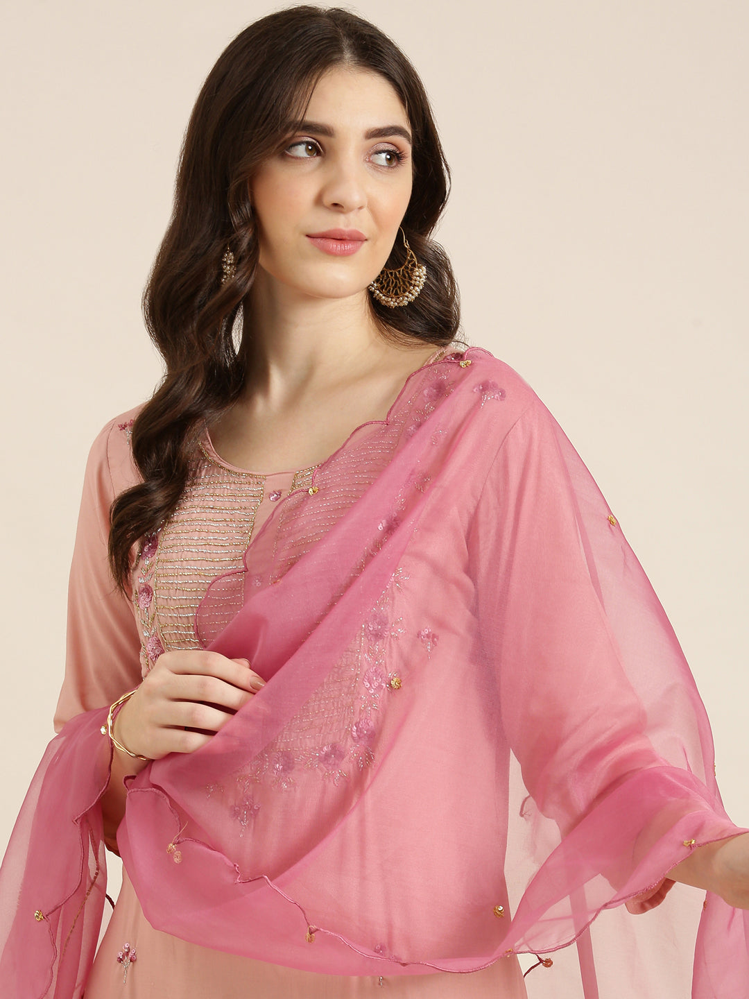 Women's Mauve Solid Kurta Set