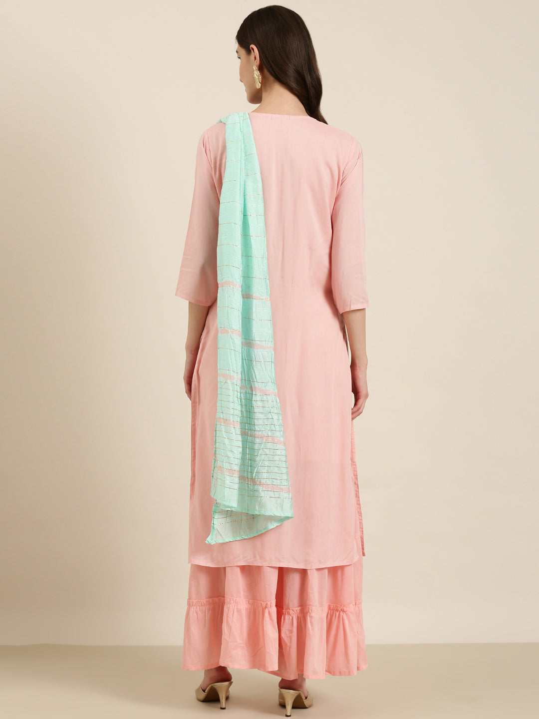 Women Pink Solid Kurta Set