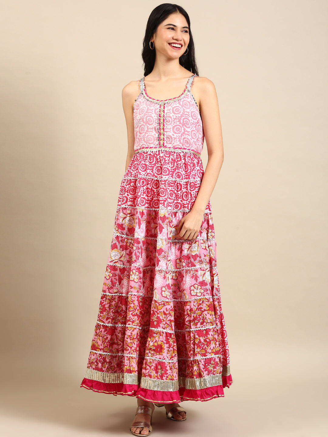 Women's Pink Printed Kurta Set