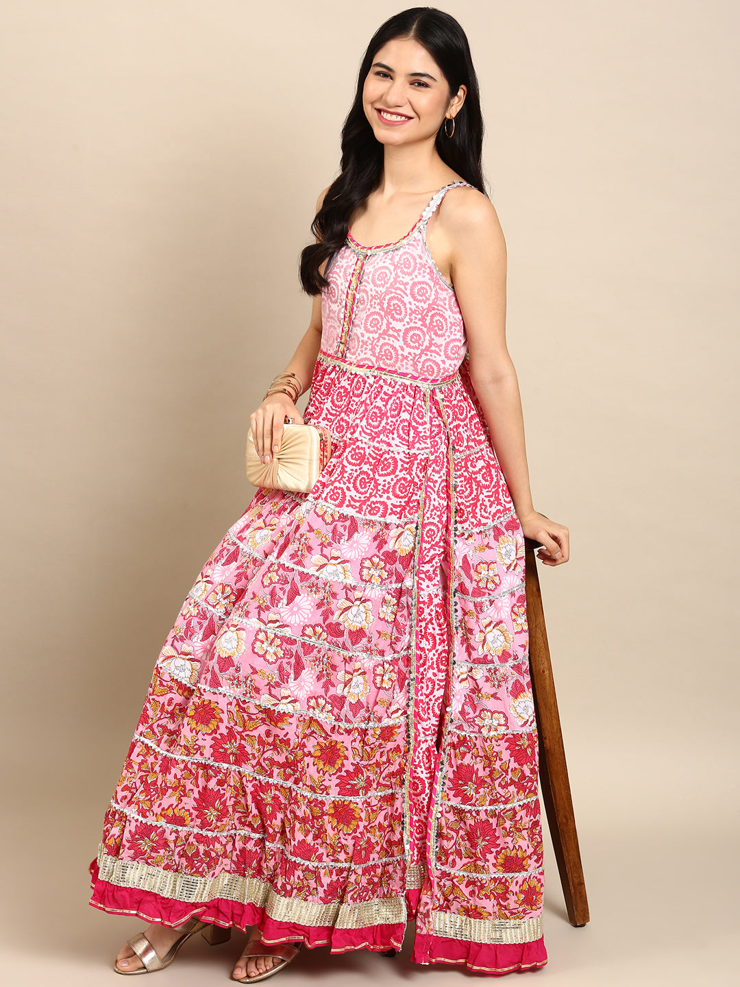 Women's Pink Printed Kurta Set