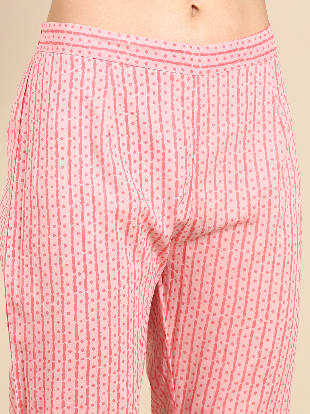 Women's Coral Floral Printed Thread Work Pure Cotton Kurta Set With Dupatta