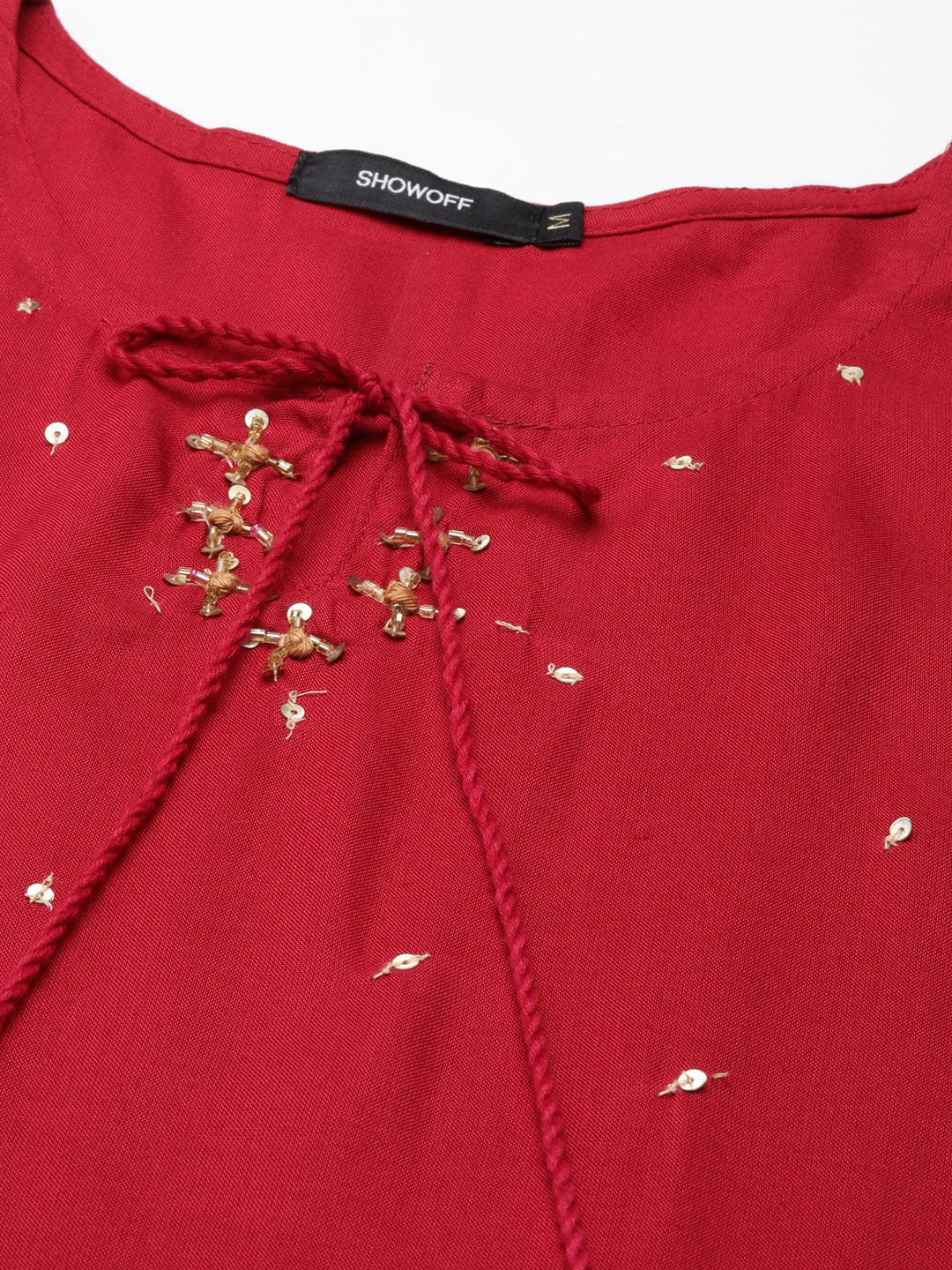 Women's Fuchsia Embellished Sequinned Anarkali Kurta With Shrug