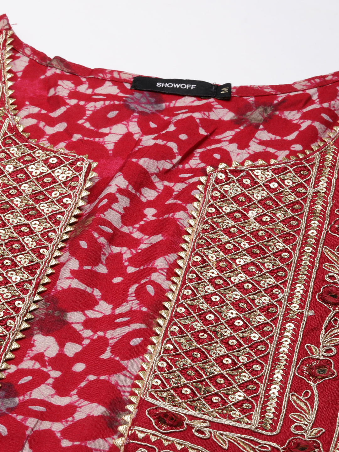 Women's Fuchsia Embellished Sequinned Anarkali Kurta With Shrug