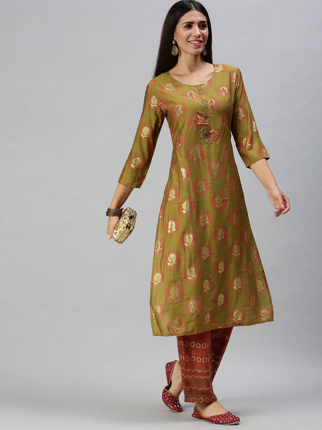 Women's Green Printed Kurta Sets