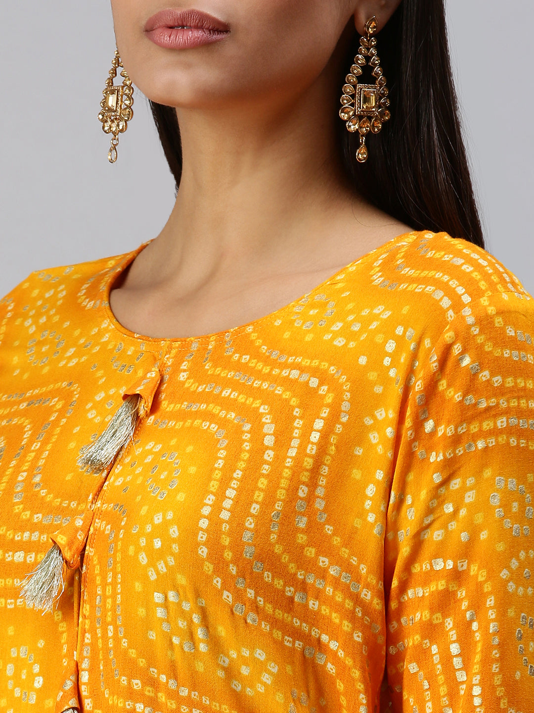 Women's Yellow Printed Kurta Sets