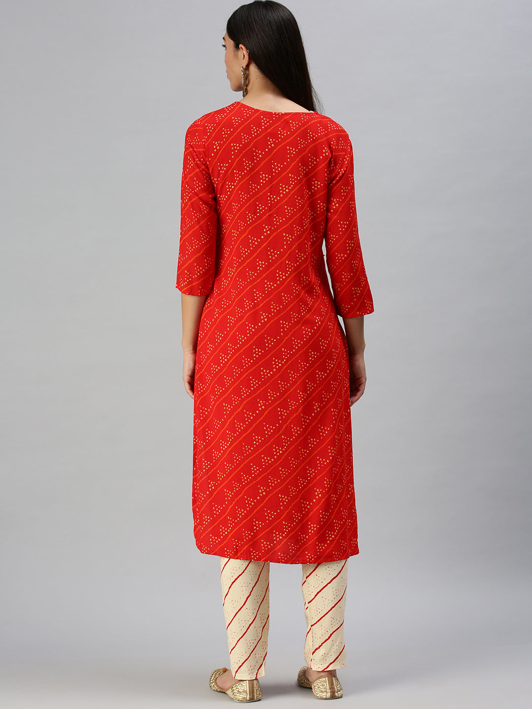 Women's Red Printed Kurta Sets