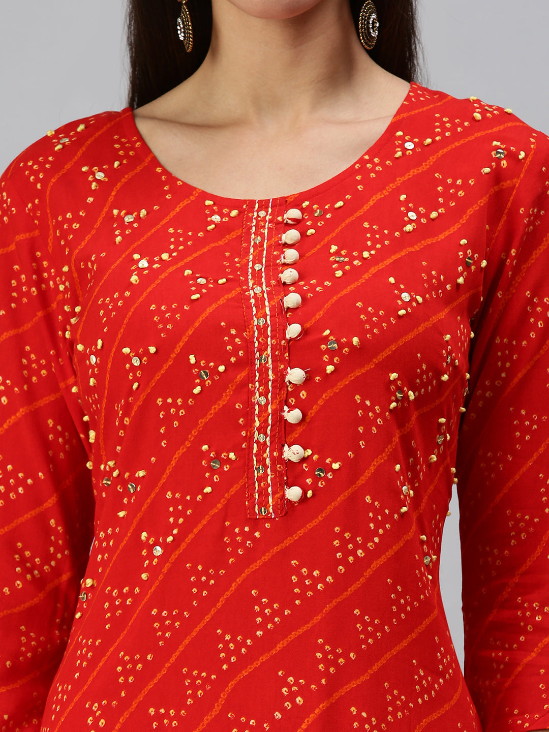 Women's Red Printed Kurta Sets