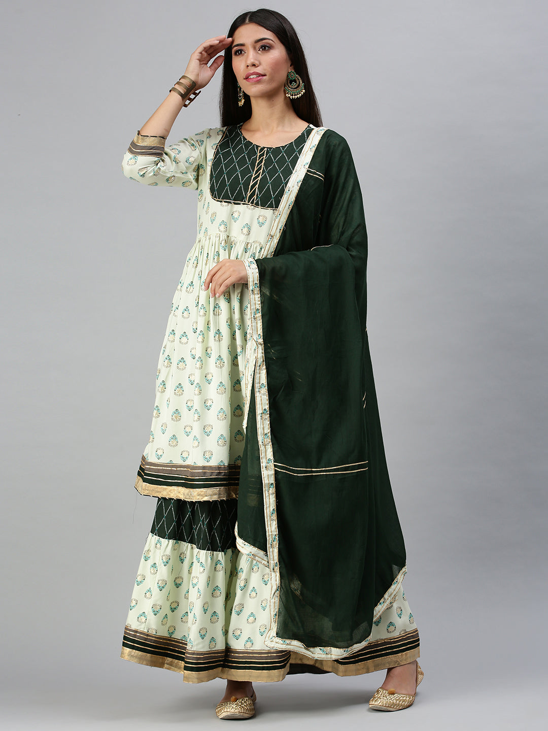 Women's Green Printed Kurta Sets