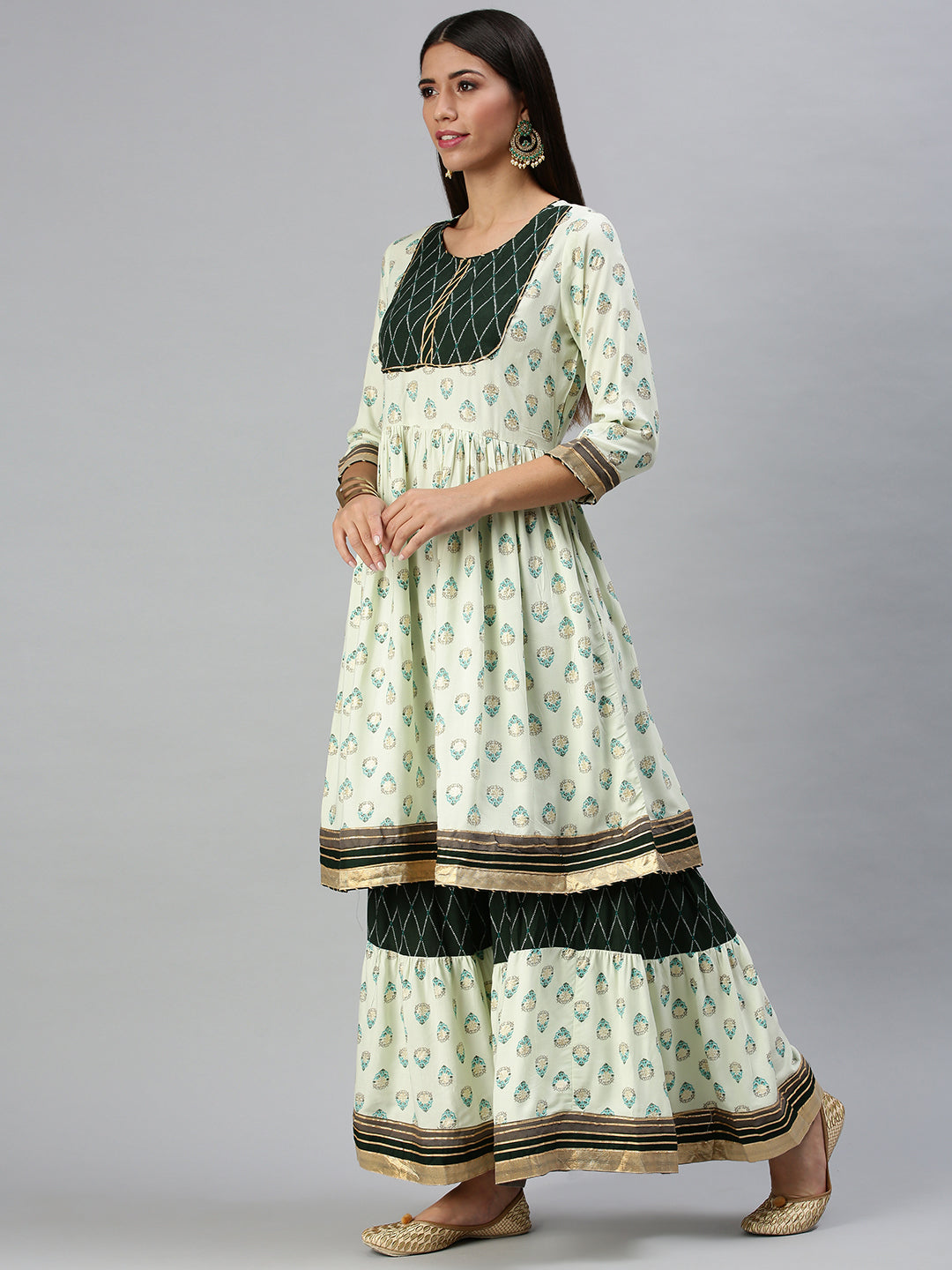 Women's Green Printed Kurta Sets