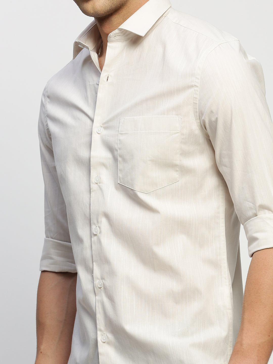 Men White Solid Shirt