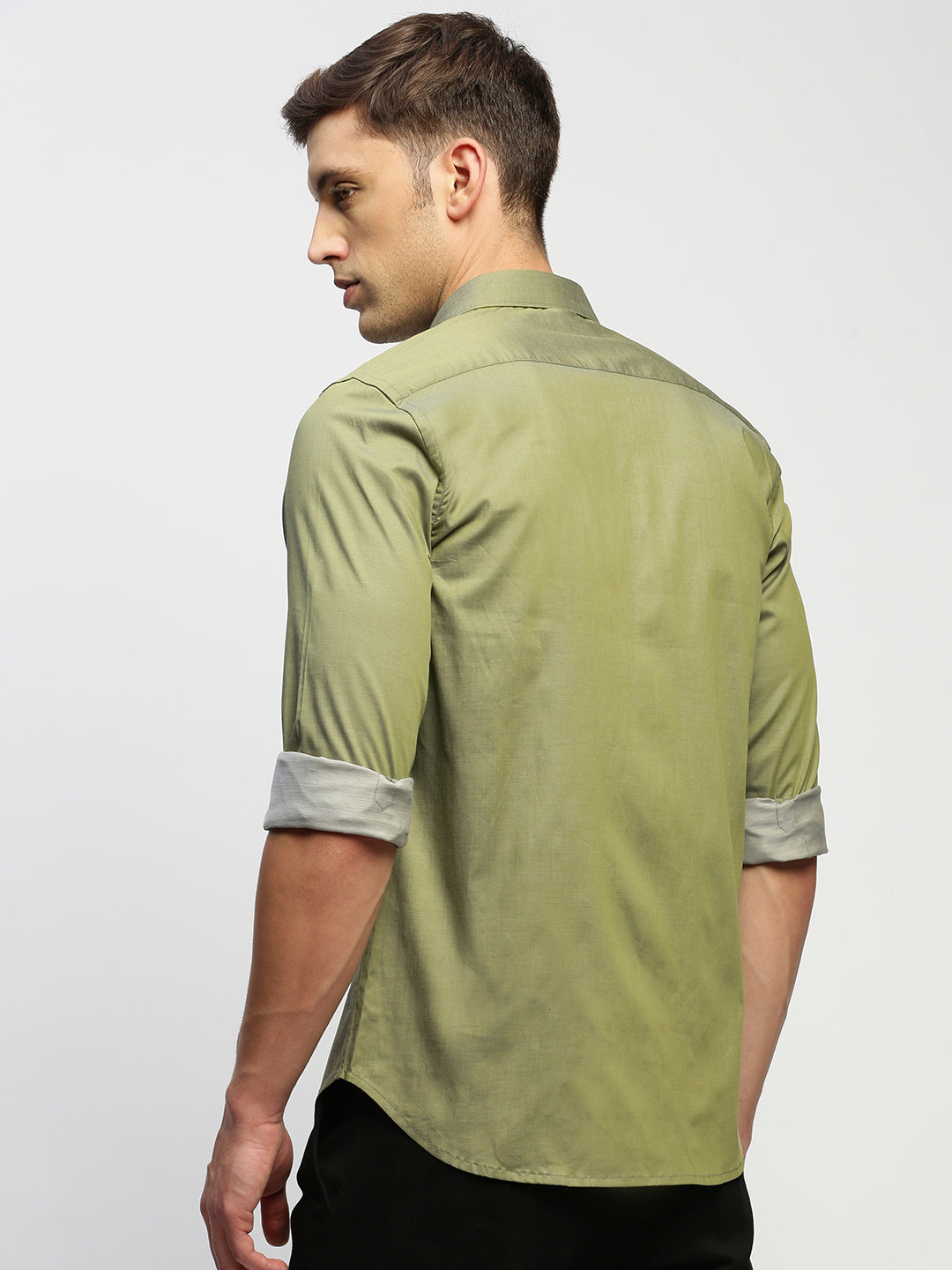 Men Green Solid Shirt