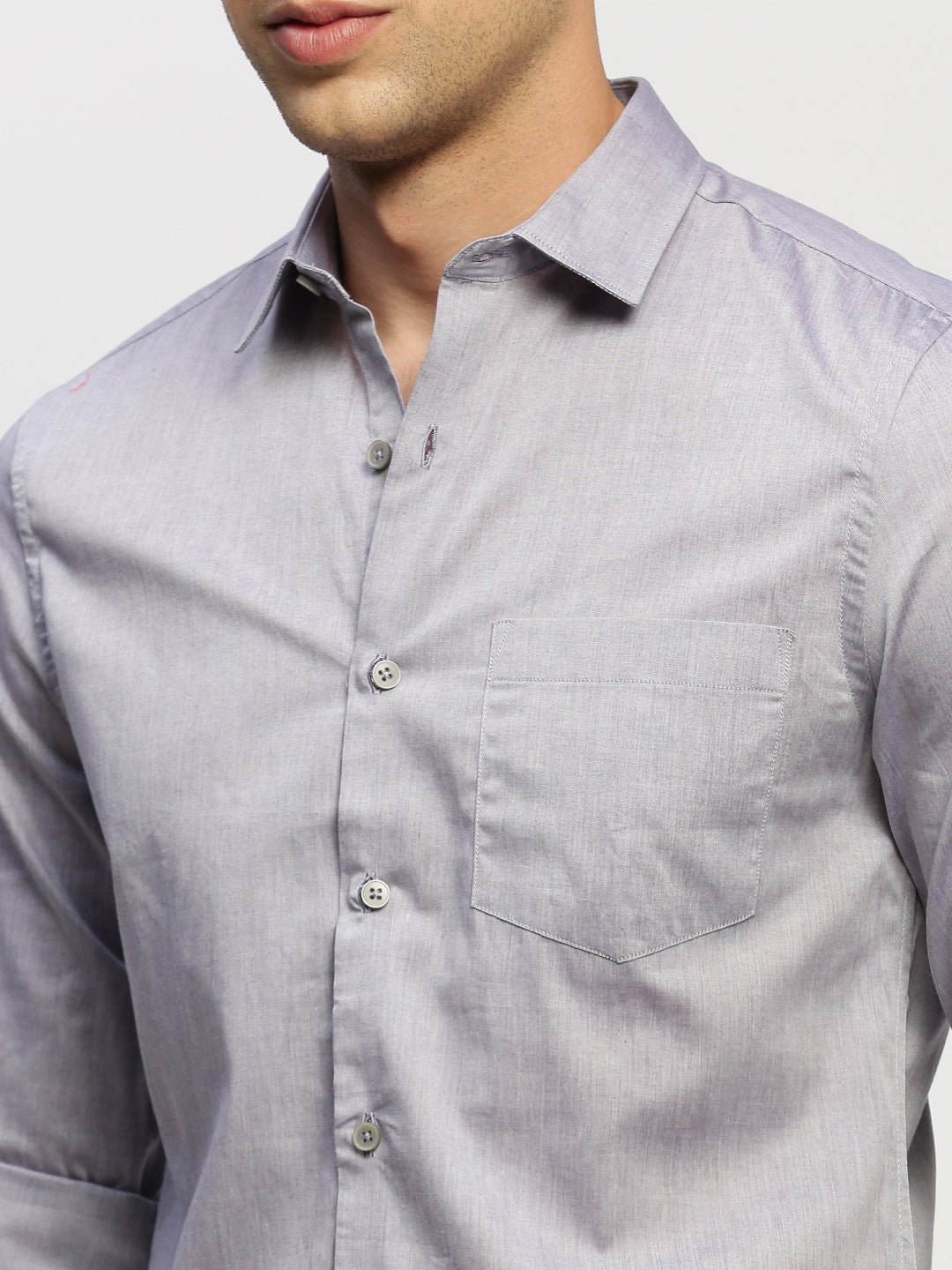 Men Grey Solid Shirt