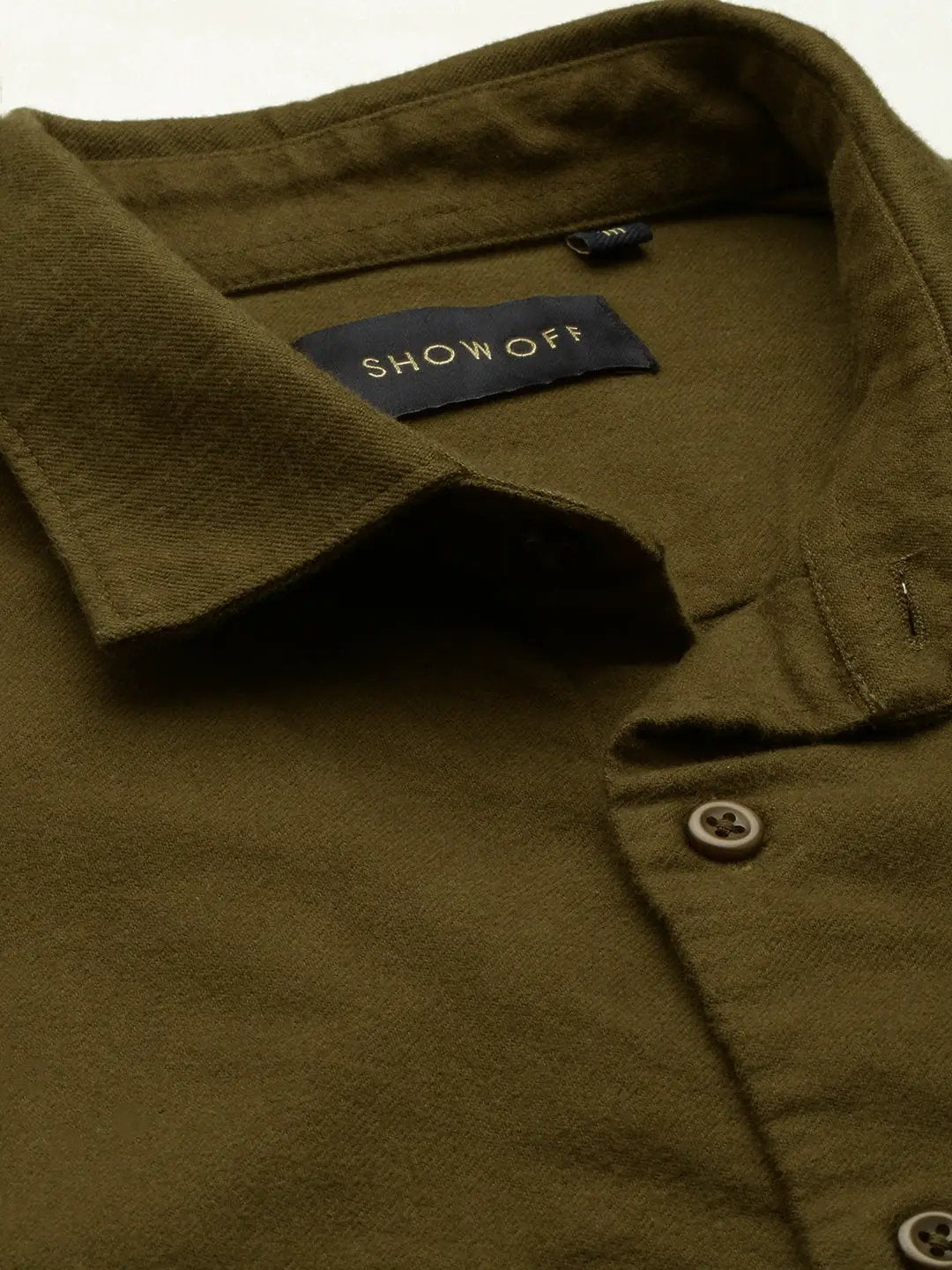 Men's Green Solid Casual Shirt