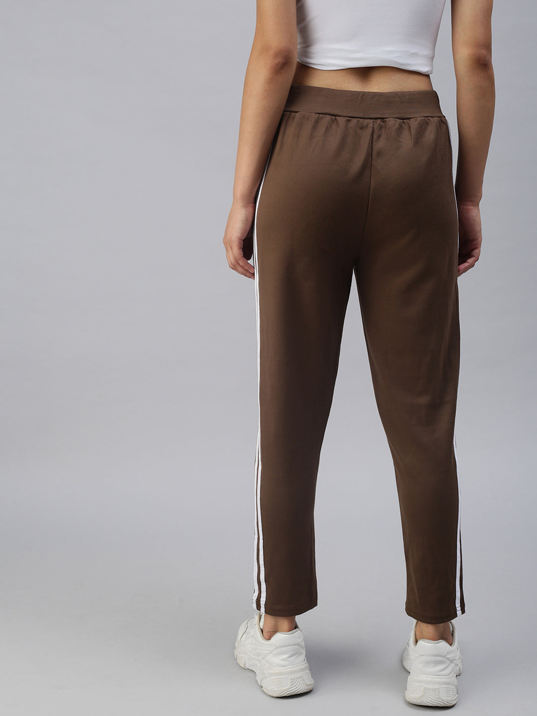 Women's Brown Solid Track Pants